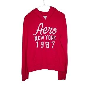 Aeropostale Women's Hot Pink Hoodie Sweatshirt AERO New York 1987, Size Lg
